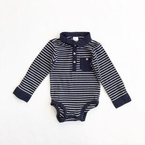 H&M stripe ribbed diaper shirt EUC 12-18 months